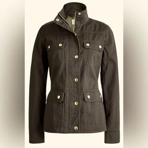 J. Crew Olive Green Utility Jacket with Brass Buttons